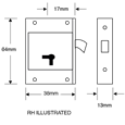 ASEC 80 4 Lever Cut Cupboard Lock