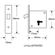 ASEC 85 4 Lever Mortice Cupboard Hooklock