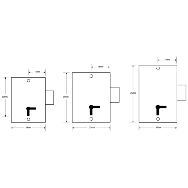 ASEC 36 2 Lever Straight Cupboard Lock