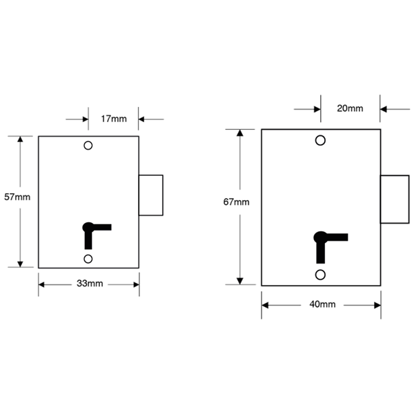 ASEC 150 1 Lever Straight Cupboard Lock