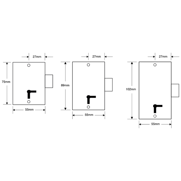 ASEC 155 1 Lever Straight Cupboard Lock
