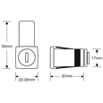 ASEC Round KD Snap Fit Camlock 180º