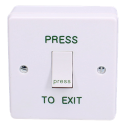 ASEC White Momentary 1 Gang Exit Switch