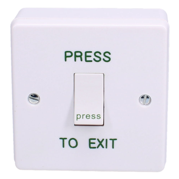 ASEC White Momentary 1 Gang Exit Switch