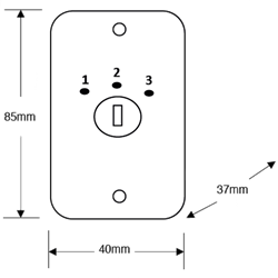ASEC Three Position Key Switch Numbered