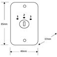 ASEC Three Position Key Switch Numbered