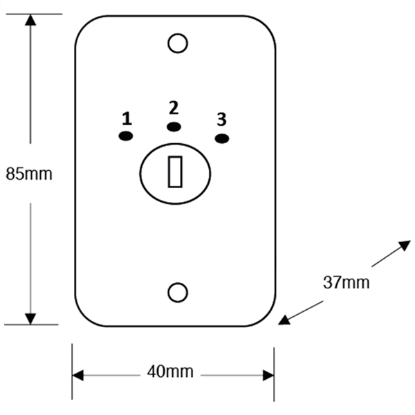 ASEC Three Position Key Switch Numbered