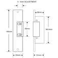 ASEC M12 Mortice Release With Adjustable Jaw