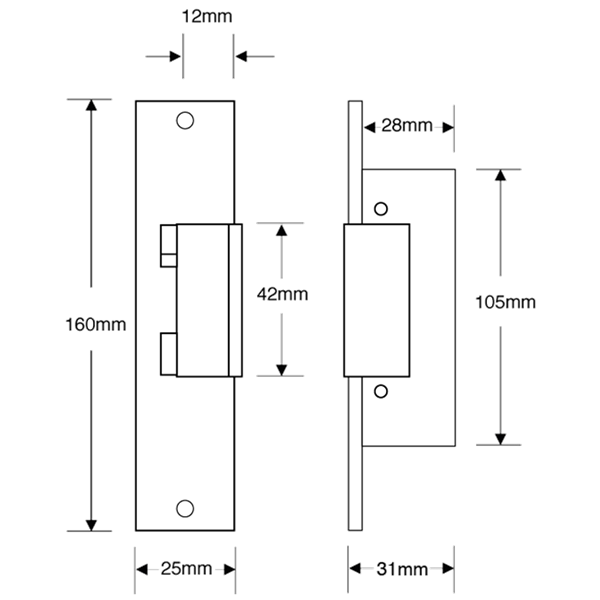 ASEC A3 Mortice Release With Hold Open