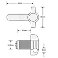 ASEC Cranked Cam Latchlock To Suit 9mm Padlock