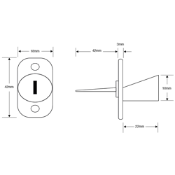 ASEC Twin Flange Fix Furniture Pedestal Lock