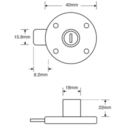 ASEC Round Rim Cupboard Lock