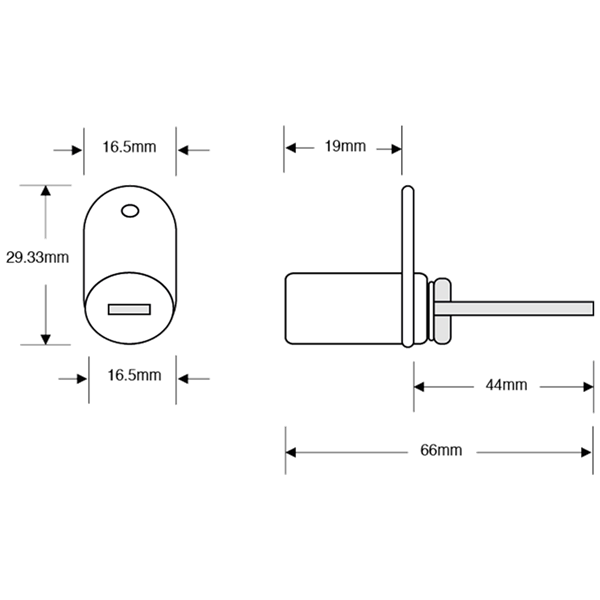 ASEC Single Flange Fix Furniture Pedestal Lock