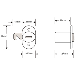 ASEC Twin Flange Fix Furniture Pedestal Hook Cam Lock