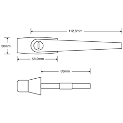 GARADOR GAR0070 Car Type Locking Garage Door Handle