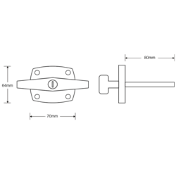 BIRTLEY BIR0020 Easyfix 'T' Locking Garage Door Handle