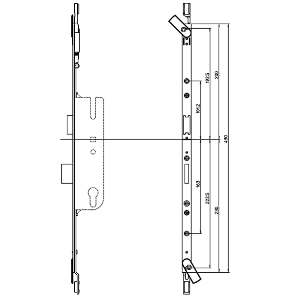 CHAMELEON Adaptable Multipoint Lock 2 Mushroom & 2 Roller + Keeps