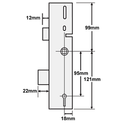 ERA Vectis Lever Operated Latch & Deadbolt Split Spindle - Centre Case