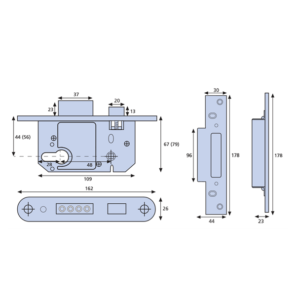 ERA 334 Fortress Fortress BS BS Euro Keyless Egress Key & Turn Sashlock With Cylinder
