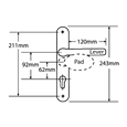 FAB & FIX 92/62PZ Offset Lever/Pad UPVC Furniture - Ashford