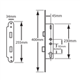 YALE Doormaster Lever Operated Latch & Deadbolt 20mm Twin Spindle Overnight Lock To Suit Lockmaster