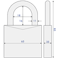 ABUS 37RK Series Granit `Plus` Mechanism Solid Steel Rekeyable Closed Shackle Padlock