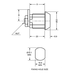 L&F 2106 Nut Fix 20mm Camlock