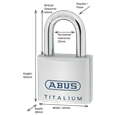 ABUS Titalium 96TI Series Open Shackle Padlock