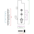 FULLEX XL 44mm Lever Operated Latch & Hookbolt - 2 Hook & 2 Anti-Lift
