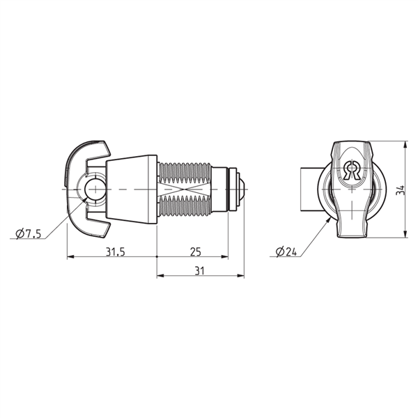 RONIS 23770 25mm Nut Fix Latchlock To Suit 7.5mm Padlock