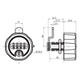 RONIS C4 Combination Cam Lock With Key Override