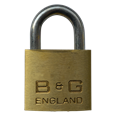 B&G Warded Brass Open Shackle Padlock - Steel Shackle