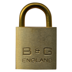 B&G Warded Brass Open Shackle Padlock - Brass Shackle