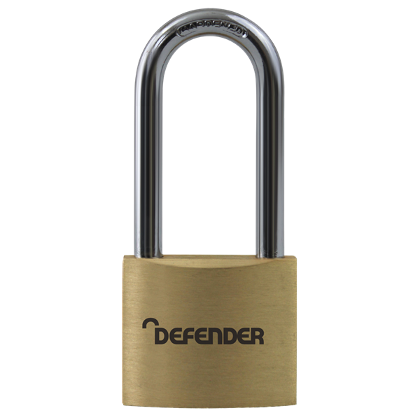 DEFENDER Brass Long Shackle Padlock