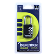 DEFENDER Black Diecast Combination Padlock