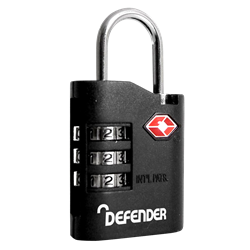 DEFENDER TSA Travel Sentry Padlock - Combi Locking