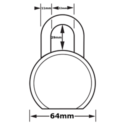 MASTER LOCK Pro Series Open Shackle Padlock 5 Pin