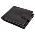 BEE-SECURE Black Leather Bifold RFID Wallet With Coin Purse