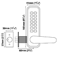 CODELOCKS CL410 Digital Lock With Tubular Mortice Latch CL410