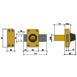 LINCE Rim Deadlock 3916 Keyed Both Sides