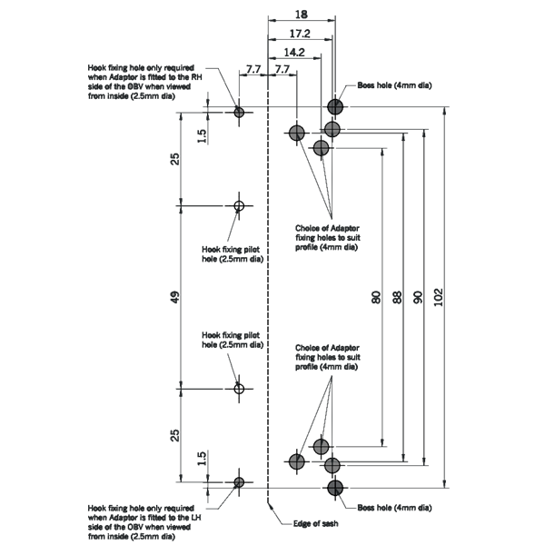 WINKHAUS OBV Adaptor Plate For Aluminium Windows