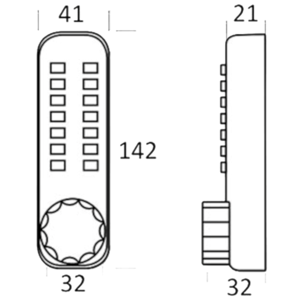 BORG LOCKS BL2601MG ECP Marine Grade Easicode Pro Digital Lock With Optional Holdback