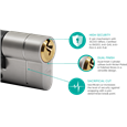 ASEC Vital 6 Pin Double Euro Dual Finish Snap Resistant Cylinder