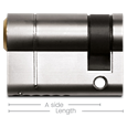 ASEC Vital 6 Pin Half Euro Dual Finish Snap Resistant Cylinder