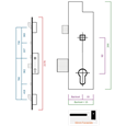 FUHR 856 Type 3 Lever Operated Latch & Deadbolt - 2 Hook & 2 Roller