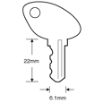 ASEC TS7555 Large Avocet Window Key