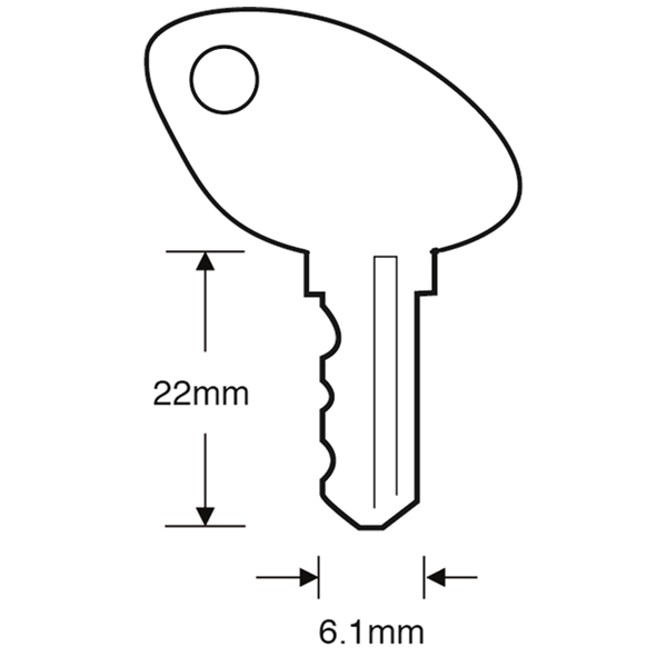 ASEC TS7555 Large Avocet Window Key