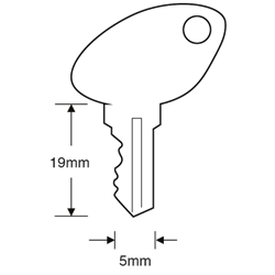 ASEC TS7554 Small Avocet Window Key