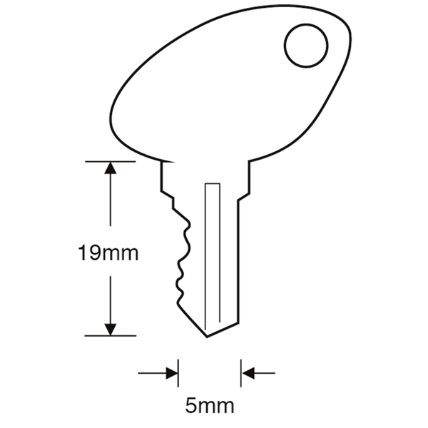 ASEC TS7554 Small Avocet Window Key