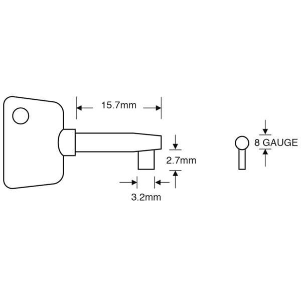 ASEC TS7537 Shaw Window Key